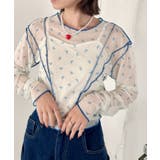 ライトブルー | アウトリンキングリボンプリントシアートップス | Outfitter lab