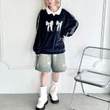 サイドラインリボンベロアラガートップス | Outfitter lab | 詳細画像19 