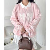 ピンク | サイドラインリボンベロアラガートップス | Outfitter lab