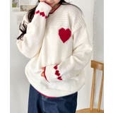 アイボリー | ポイントハートニットトップス | Outfitter lab