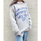 グレー | 手書き風ロゴニットトップス | Outfitter lab