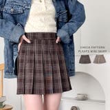 チェック柄プリーツミニスカパン | Outfitter lab | 詳細画像1 