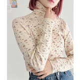 アイボリー | 小花柄ハイネックトップス | Outfitter lab