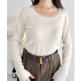 アイボリー | レース付き長袖インナートップス | Outfitter lab