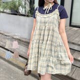 チェック柄フリルティアードチュニック | Outfitter lab | 詳細画像1 