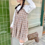 チェック柄フリルティアードチュニック | Outfitter lab | 詳細画像24 