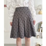 グレー | ドットプリーツミディスカート | Outfitter lab