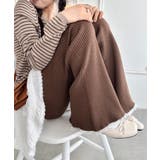 ブラウン | 裾レースリブパンツ | Outfitter lab