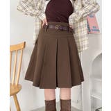 ブラウン | ワイドプリーツミディ丈スカート | Outfitter lab