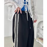 ブラック | プチレースサイドラインパンツ | Outfitter lab
