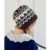 ブラウン | フェアアイル柄イヤーフラップビーニー | Outfitter lab