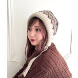 アイボリー | フェアアイル柄イヤーフラップビーニー | Outfitter lab
