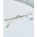 シルバー | ノンフレームスクエアレンズメガネ | Outfitter lab