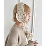 アイボリー | クロシェ編みポンポンイヤーマフ | Outfitter lab