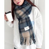 ブルー | ボリュームチェックマフラー | Outfitter lab