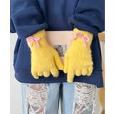 イエロー | 【スマホ対応】バイカラーリボン手袋 | Outfitter lab