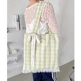 ライトグリーン | フリルチェックトートバッグ | Outfitter lab