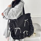 【リボン取り外し可能】ドットフリルトートバッグ | Outfitter lab | 詳細画像12 