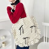 【リボン取り外し可能】ドットフリルトートバッグ | Outfitter lab | 詳細画像6 