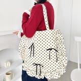 【リボン取り外し可能】ドットフリルトートバッグ | Outfitter lab | 詳細画像7 