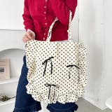 【リボン取り外し可能】ドットフリルトートバッグ | Outfitter lab | 詳細画像8 