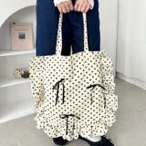 【リボン取り外し可能】ドットフリルトートバッグ | Outfitter lab | 詳細画像9 