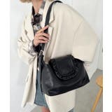 ブラック | フリルフラップPUショルダーバッグ | Outfitter lab