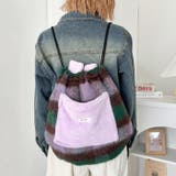 フェイクファー2WAYチェックナップサック | Outfitter lab | 詳細画像25 