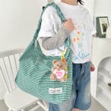 ギャザーショルダーギンガムチェックショルダーバッグ | Outfitter lab | 詳細画像11 
