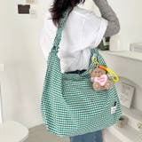 ギャザーショルダーギンガムチェックショルダーバッグ | Outfitter lab | 詳細画像13 