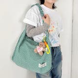ギャザーショルダーギンガムチェックショルダーバッグ | Outfitter lab | 詳細画像14 
