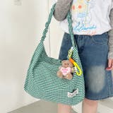 ギャザーショルダーギンガムチェックショルダーバッグ | Outfitter lab | 詳細画像15 