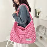 ギャザーショルダーギンガムチェックショルダーバッグ | Outfitter lab | 詳細画像17 