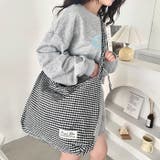 ギャザーショルダーギンガムチェックショルダーバッグ | Outfitter lab | 詳細画像6 