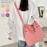 チェックスクエア巾着ショルダーバッグ | Outfitter lab | 詳細画像1