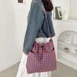 チェックスクエア巾着ショルダーバッグ | Outfitter lab | 詳細画像23