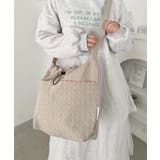 ライトグリーン | チェックスクエア巾着ショルダーバッグ | Outfitter lab