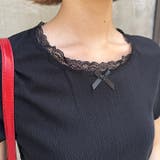 レース付きリボン半袖インナートップス | Outfitter lab | 詳細画像13