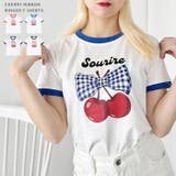 チェリーリボン半袖リンガーTシャツ | Outfitter lab | 詳細画像1 