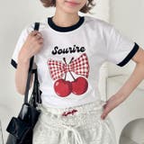 チェリーリボン半袖リンガーTシャツ | Outfitter lab | 詳細画像5
