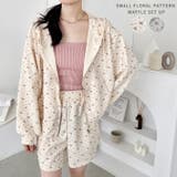 【セットアップ】小花柄ワッフルパーカー+ショートパンツ | Outfitter lab | 詳細画像1 