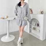 【セットアップ】小花柄ワッフルパーカー+ショートパンツ | Outfitter lab | 詳細画像14 