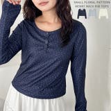 小花柄ヘンリーネックリブトップス | Outfitter lab | 詳細画像1 