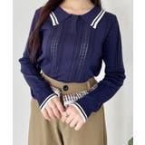 ネイビー | ライン長袖ポロシャツ | Outfitter lab