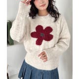 アイボリー | フラワーモチーフルーズニットプルオーバー | Outfitter lab