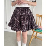 ブラック | 小花柄ティアードミニスカパン | Outfitter lab