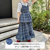 チェック柄フリルリボンキャミワンピース | Outfitter lab | 詳細画像2