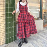チェック柄フリルリボンキャミワンピース | Outfitter lab | 詳細画像24