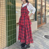 チェック柄フリルリボンキャミワンピース | Outfitter lab | 詳細画像26