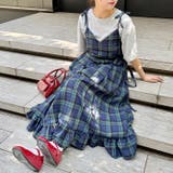 チェック柄フリルリボンキャミワンピース | Outfitter lab | 詳細画像9